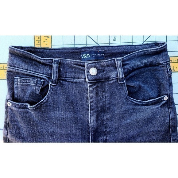 Zara Straight size 6‎ Black Women's Jeans classicore - Picture 5 of 8